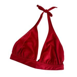J.Crew Womens Red Y2K Halter Tie-Back Bikini Top Swimwear Size Small